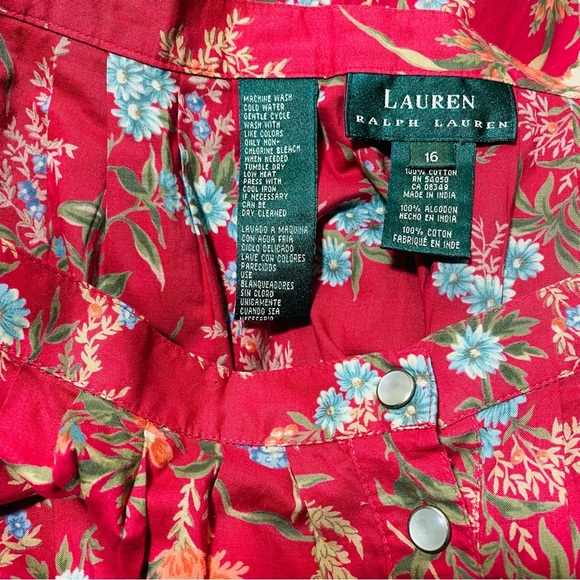 Vintage Lauren Ralph Lauren Peasant Floral Midi Skirt Sz-16 - Picture 4 of 4